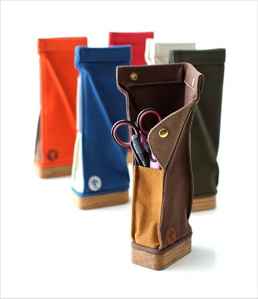 Amazon ペンケース スタンド おしゃれ 帆布 木製 日本製 かわいい シンプル 自立型 立つ 縦型 スタンド型ペンケース Knm3536 D ペンケース 文房具 オフィス用品