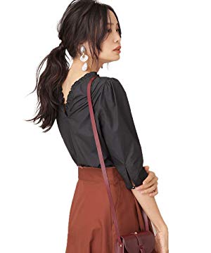 Amazon | [ナノ・ユニバース] ミニフリルバックVネック