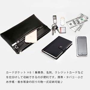 huanshou 2way 革 セカンドバッグ クラッチバッグ メンズ フォーマルバッグ Ipad mini収納可 b5 6枚カード収納 小銭入れあり レザー カジュアル フォーマル 結婚式 冠婚葬祭 紳士用 男性用-5