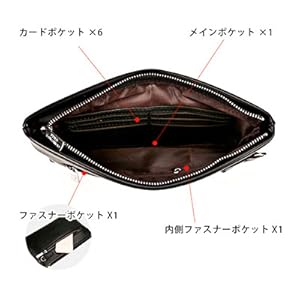 huanshou 2way 革 セカンドバッグ クラッチバッグ メンズ フォーマルバッグ Ipad mini収納可 b5 6枚カード収納 小銭入れあり レザー カジュアル フォーマル 結婚式 冠婚葬祭 紳士用 男性用-4