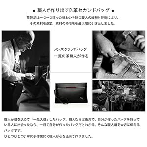 huanshou 2way 革 セカンドバッグ クラッチバッグ メンズ フォーマルバッグ Ipad mini収納可 b5 6枚カード収納 小銭入れあり レザー カジュアル フォーマル 結婚式 冠婚葬祭 紳士用 男性用-3