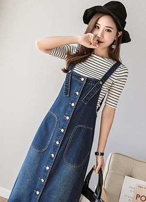 Amazon | [ShuMing]サロペット スカート レディース デニム