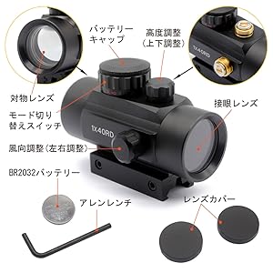 TASCO レッド グリーン ドットサイト 1x30mm チューブ型 20mm TASCO レッド グリーン ドットサイト 1x30mm チューブ型 20mm
