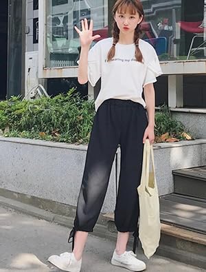 Amazon | [Gergeous] レディース ワイドパンツ 七分丈 ゆったり