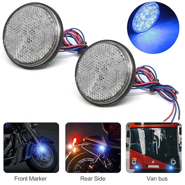 ゆたまる スモークリフレクター Amazon | リフレクター バイク LED反射板 12V 車用 24連 サイド