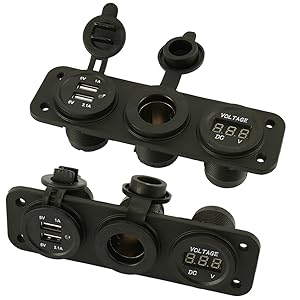 Amazon Bluecookie Jp シガーソケット Usb 2口 Led 3連 増設 12v 24v スマートフォン Gps 車 トラック バイク 船 キャンピングカー 急速充電 ソケット分配器 車 バイク