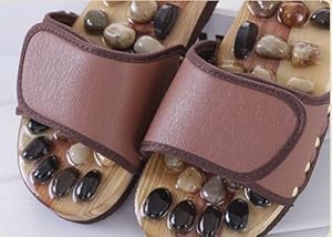 ゆ　 SLIPPER ブラウン スリッパサンダル Amazon.co.jp: 足つぼ マッサージ スリッパ 健康 サンダル