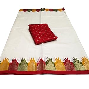 bhagalpuri silk saree durga pooja silk sarees white & red