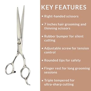 Petology Stainless Steel Pet Dog Hair Grooming Scissors Round Tip