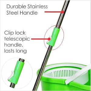 high quality stainless steel handle rod , click lock handle for adjusting length .