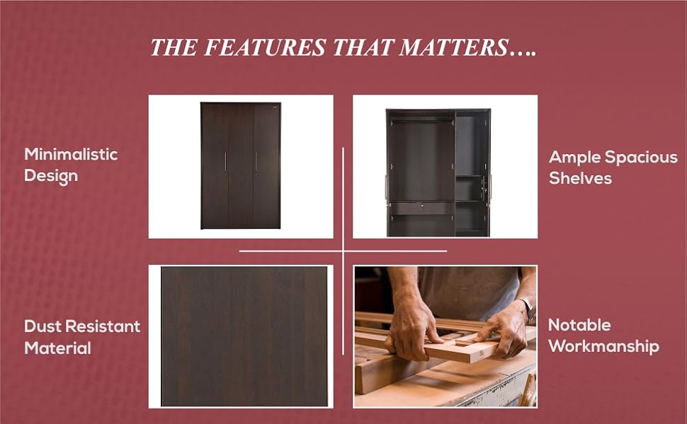 Zuari Ozone 3 Door Wardrobe (Teak Walnut PLB)