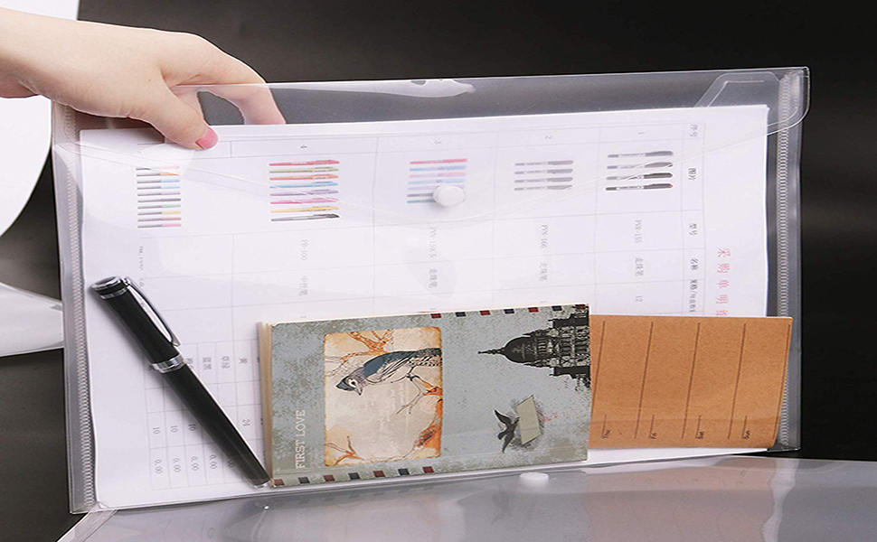 A3 Paper File Folder Transparent Portfolio Plastic Folder 2Pcs 17''x13