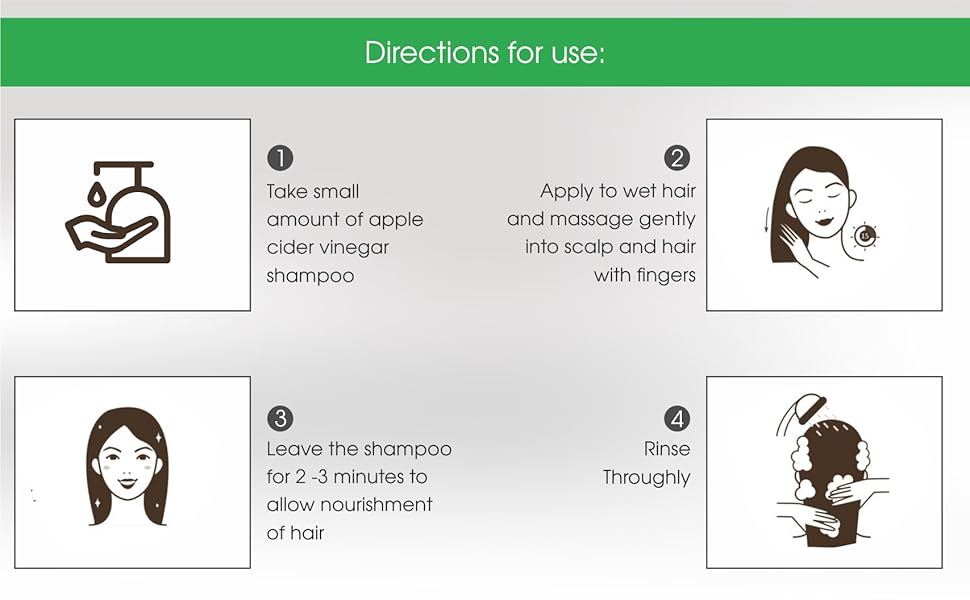 DrNATcURE Apple Cider Vinegar Shampoo Rosemary Sage and Lavender for Hair Growth and Anti-Dandruff