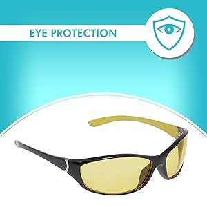 Vast UV Protected Night Vision Wrap Around Unisex Sunglasses (PREMIUM_NT_BLACK_YELLOW_C2|60|yellow)