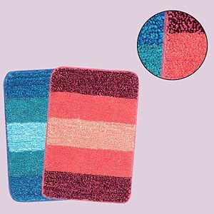 Saral Home Soft Microfiber Bath Mat (Turq and Pink, 35x50cm) - Pack of 2 593e1dad 5e8d 49db b5ff 3642725956f0. CR0,0,750,750 PT0 SX300