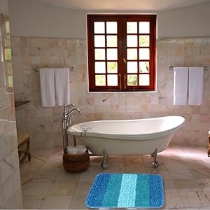 Saral Home Soft Microfiber Bath Mat (Turq and Pink, 35x50cm) - Pack of 2 c8f77417 b3e9 4343 b29d ef5297589340. CR0,0,750,750 PT0 SX300