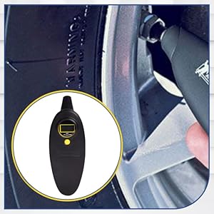 Michelin 12260 Hi-Power Tyre Inflator with Detachable Digital Tyre Pressure Gauge (Black).