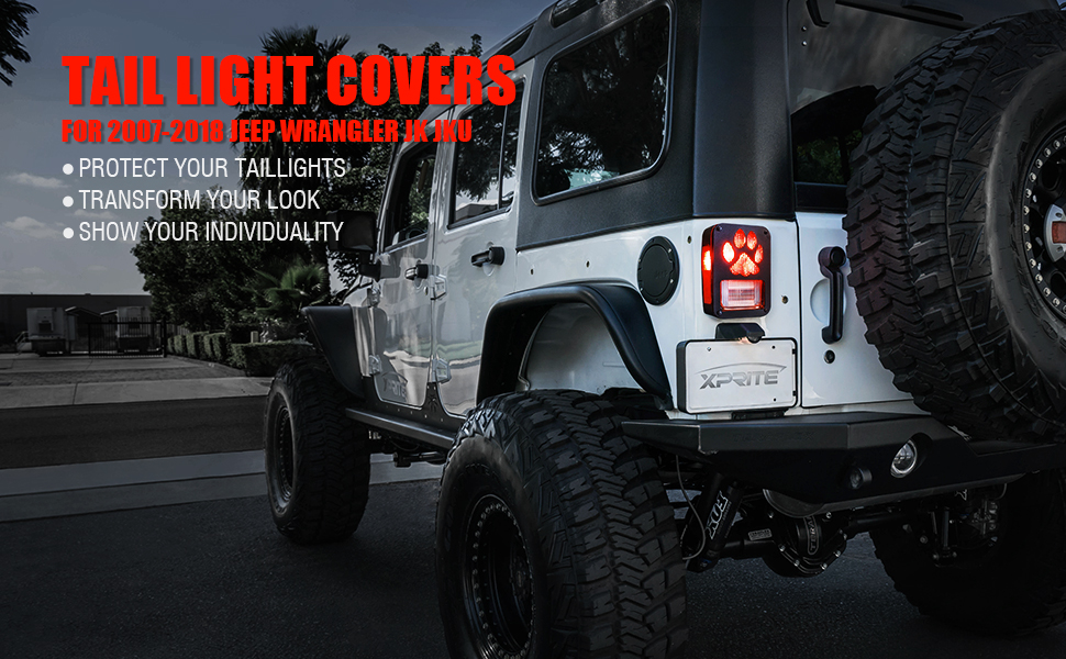 Jeep wrangler dog paw print tail light covers Clearance