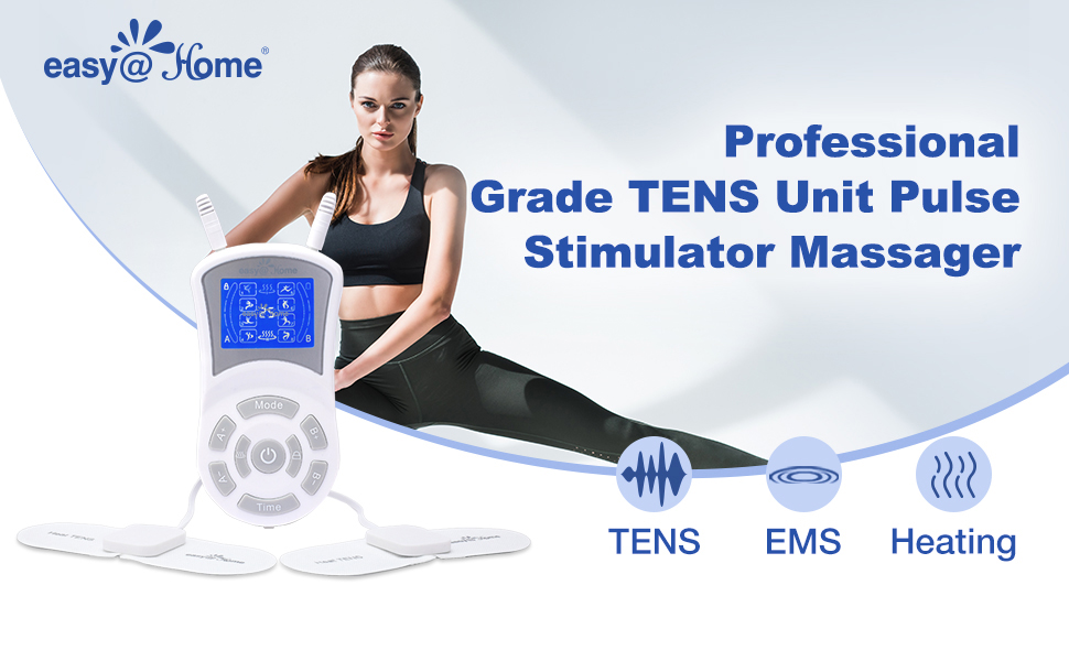 EasyHome Heat TENS Unit, TENS EMS Unit with Heat Therapy, 510K Cleared