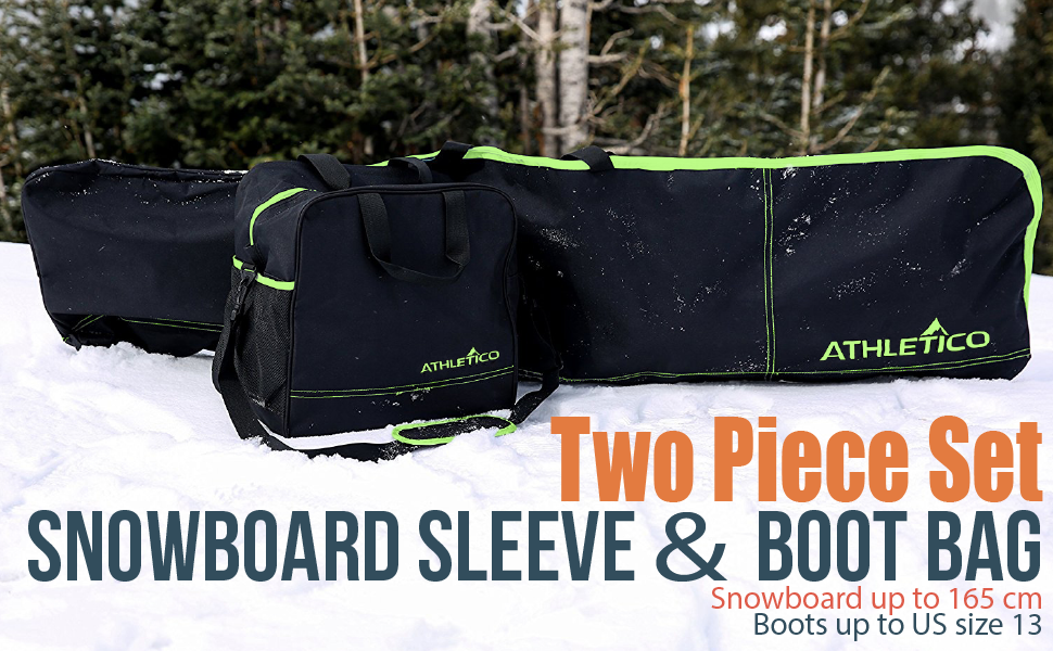 Athletico TwoPiece Snowboard and Boot Bag Combo Store & Transport