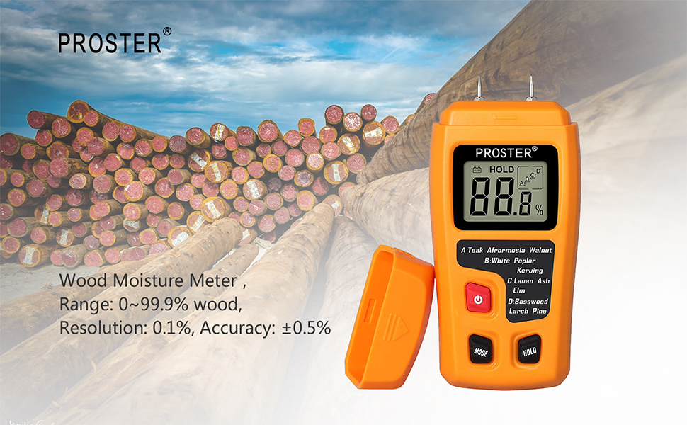 Proster Digital Wood Moisture Meter Handheld LCD Moisture Tester Damp