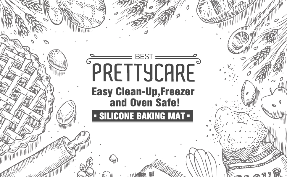 PrettyCare Silicone Baking Mat Half Sheet (Thick & Large 16.5" x 11.5