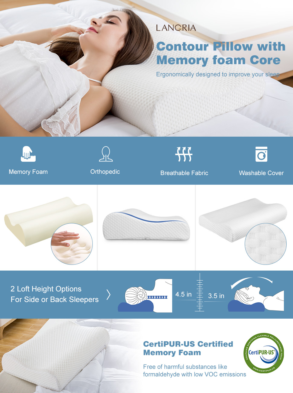 Perfect Gift Ideas For Back Side Sleepers Langria Contour Memory