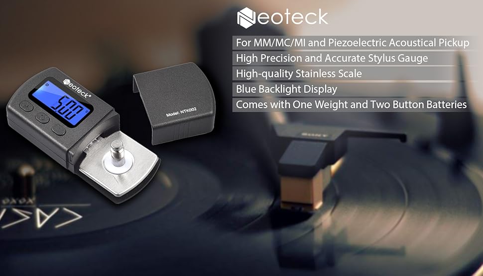 Digital Turntable Stylus Force Gauge 0.01g Neoteck LP Scale Gauge Blue