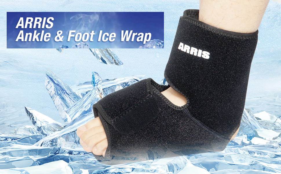Ankle & Foot Gel Ice Pack/Ice Wrap by ARRIS, Best for Sprained Ankle