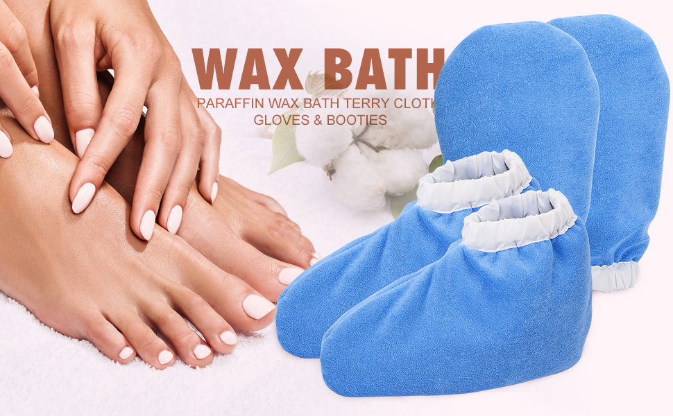 Paraffin Wax Bath Terry Cloth Gloves & Booties, Hand Care Treatment