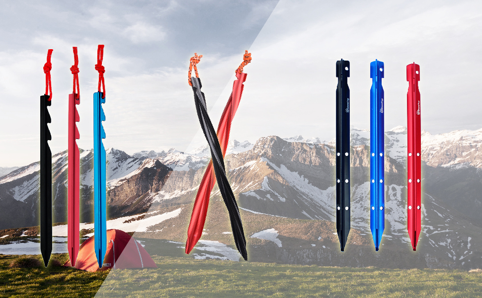 TRIWONDER 10 Pack Lightweight Heavy Duty Aluminum Tent Stakes Pegs