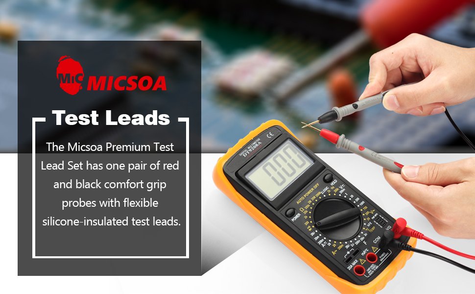 Micsoa Multimeter Test Leads Banana Plug, Digital Multimeter Probes