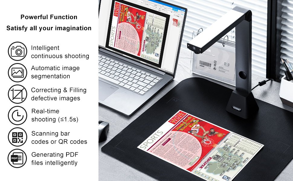 iCODIS Document Camera X3, High Definition Portable Scanner, Capture
