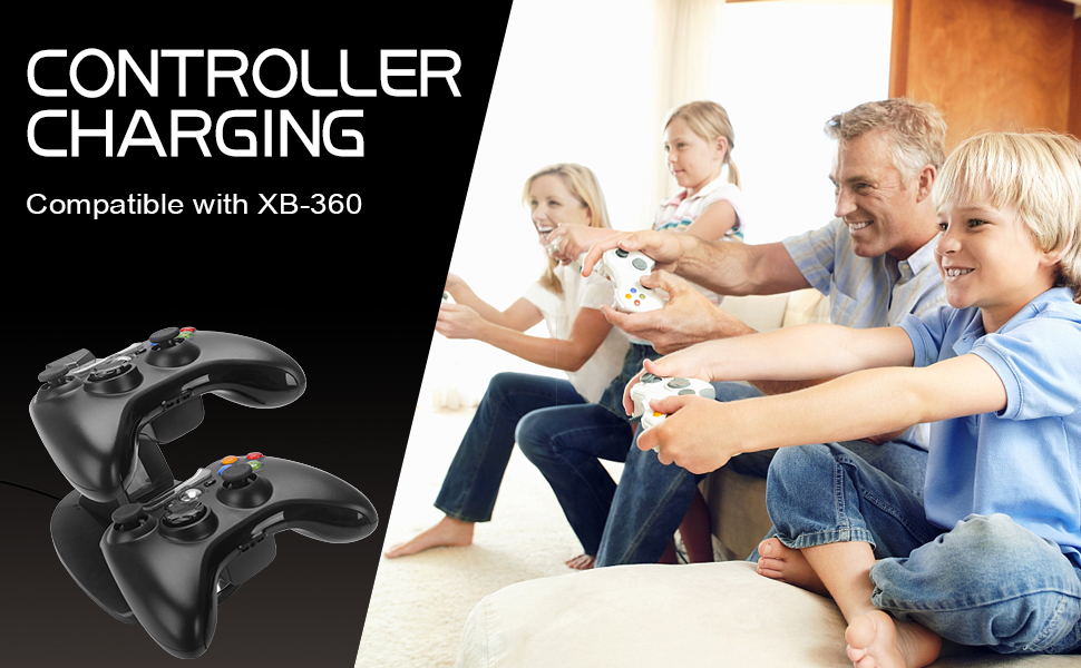 Controller Charger for Xbox 360, High Speed Dual Slot Controller