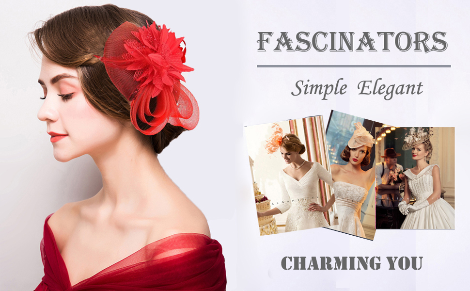 Gauze Fascinators for Women Brides Wedding Party Fascinator Headband from Zaptex Amazon.ca