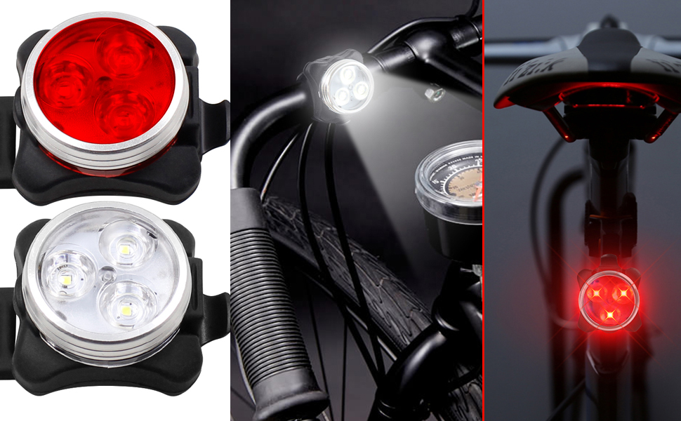 Bicycle Headlight Taillight Combination, AFUNTA Rechargeable LED Bike