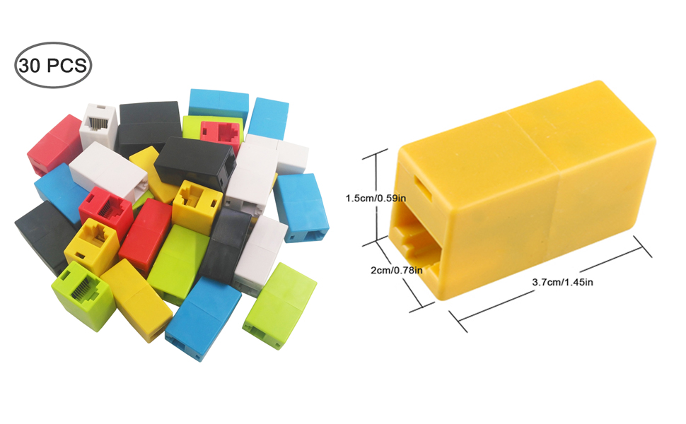 30 Pcs RJ45 Coupler Cable Connector, AFUNTA 8P8C Cat6 Cat5e