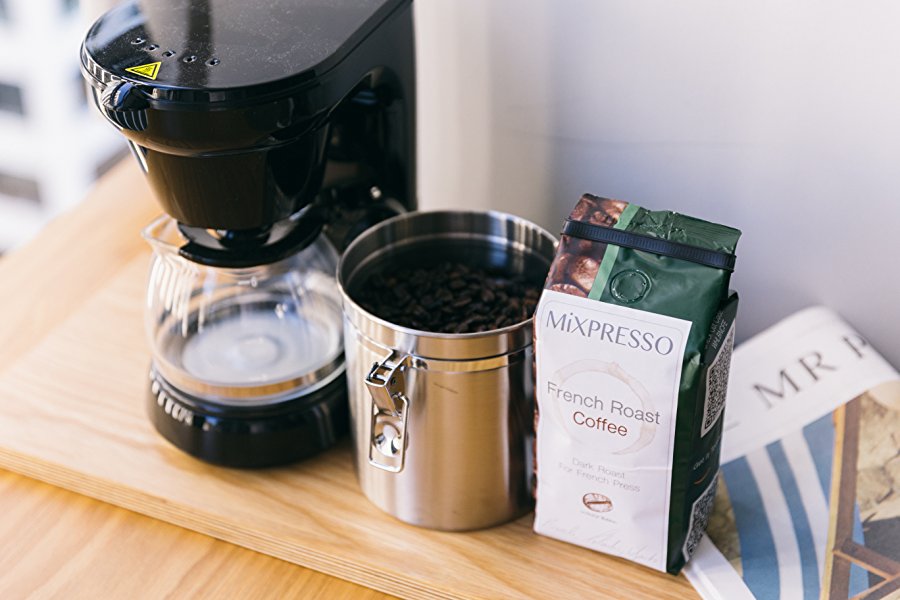 Mixpresso Stainless Steel Airtight Coffee Container Silver Coffee