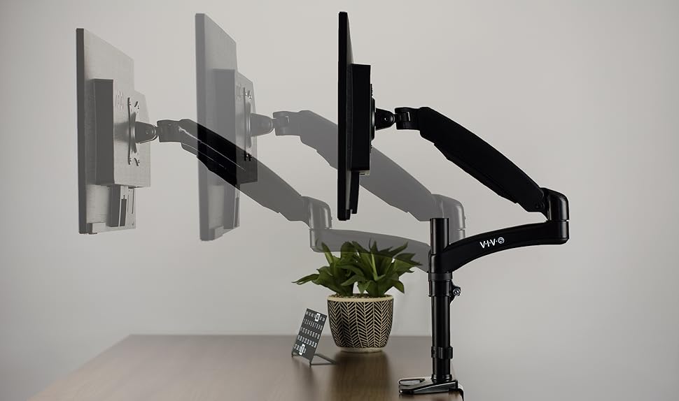 VIVO Premium Black Single Articulating Computer Monitor Arm Desk Mount