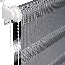 Woltu Tenda A Rullo Doppio Oscurante Per Interni Senza Foratura Avvolgibile Bianco+grigio+antracite 80x150 Cm 17 dg