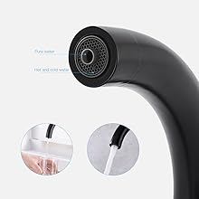 Auralum Grifos de Fregadero Negro 360° Giratorio con Aireador ...