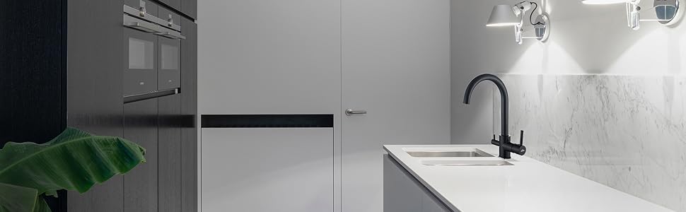 Auralum Grifos de Fregadero Negro 360° Giratorio con Aireador ...