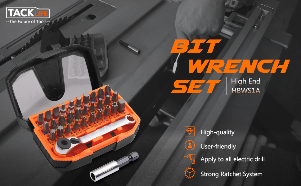 Tacklife 32pcs 1/4" Mini Ratchet Screwdriver Bit Set, Extension Bit
