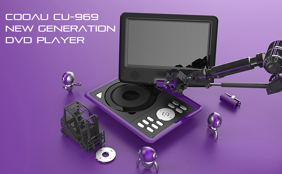 COOAU Portable DVD Player 11.5" with Game Joystick, Swivel