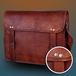 Handcrafted Classic Leather Messenger Satchel crossbody shoulder Laptop Bag