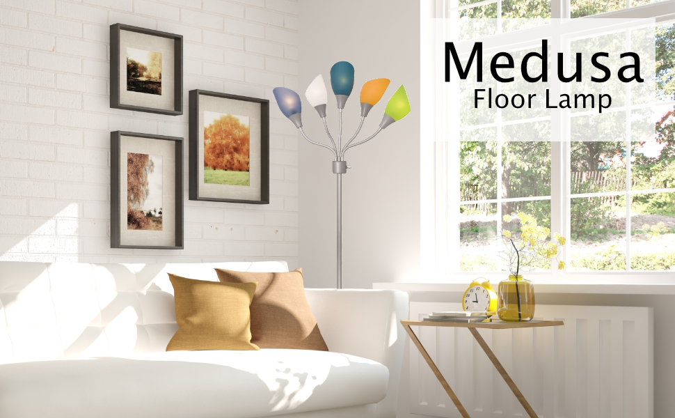 Floor Lamp By Light Accents Medusa 5 Light Tall Lamp Multi Head Standing Lamp With 5 Adjustable Multicolor Acrylic Reading Lamps Lamps For Living Room 2 Pack Amazon Com