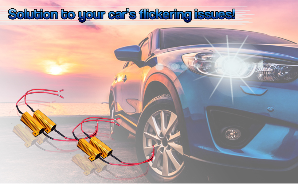 Zone Tech 50W 6Ohm LED Load Resistors 4Pieces Premium