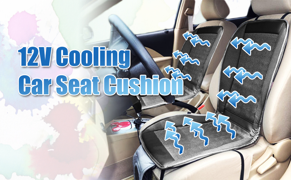 Zone Tech Cooling Car Seat Cushion 2Pack Black 12V