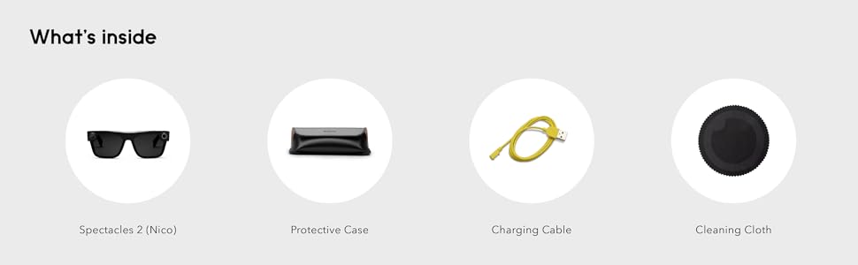 Spectacles - Water Resistant Camera Sunglasses - Made for Snapchat 24 What's in box