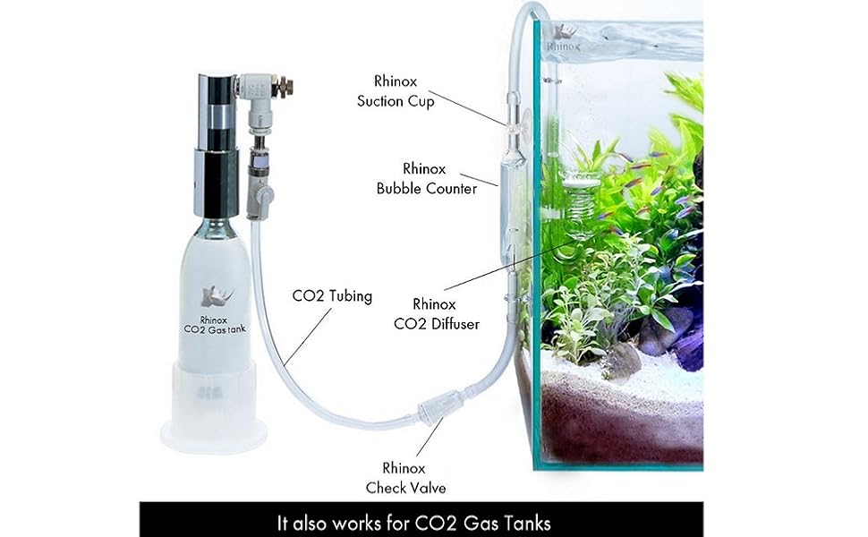 Rhinox Airline Tubing Flexible for All Aquariums 2 Check Valves to